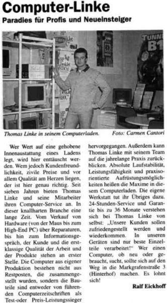 Artikel über CSB in der Regionalpresse (1997)